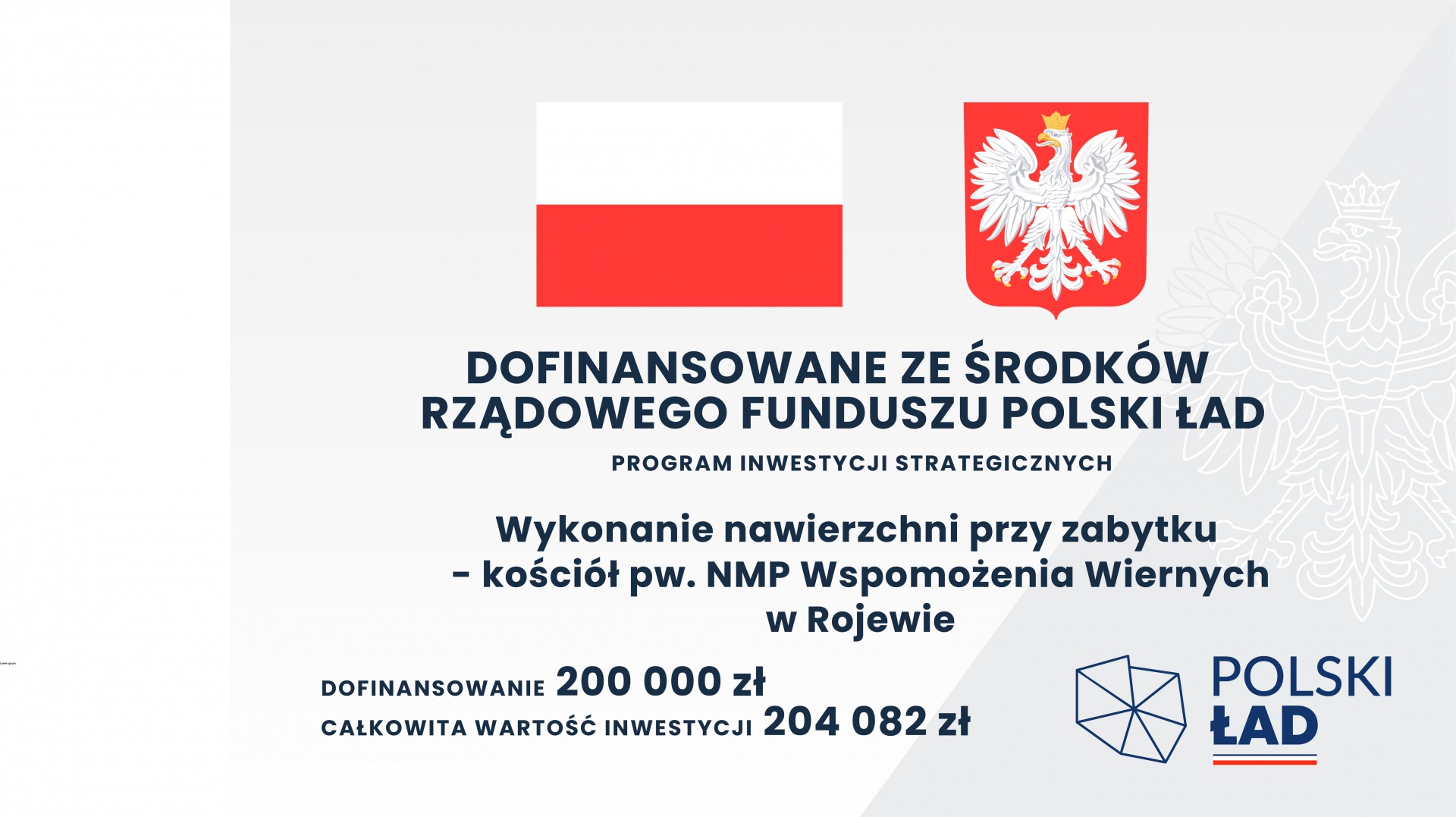 Wykonanie nawierzchni przy zabytku - kościół pw. NWP Wspomożenia Wiernych w Rojewie